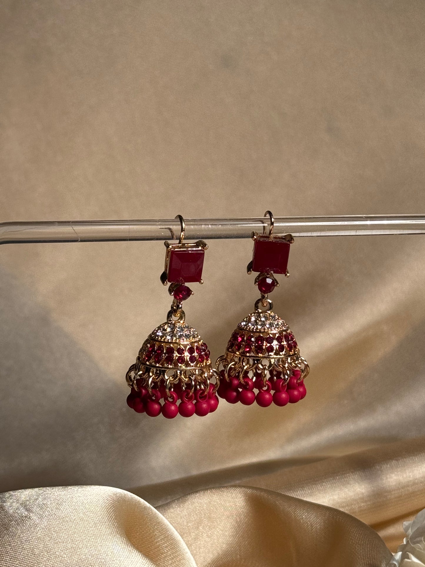 Zeenat jhumki khass collection-gold and maroon