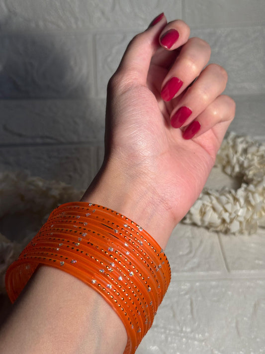 Raindrop bangle (4) - matt orange