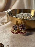 Floral jhumki maroon- rozana
