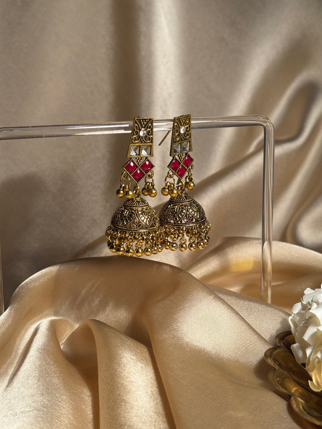 Dadi ki antique jhumkiyan khass collection- maroon and gold