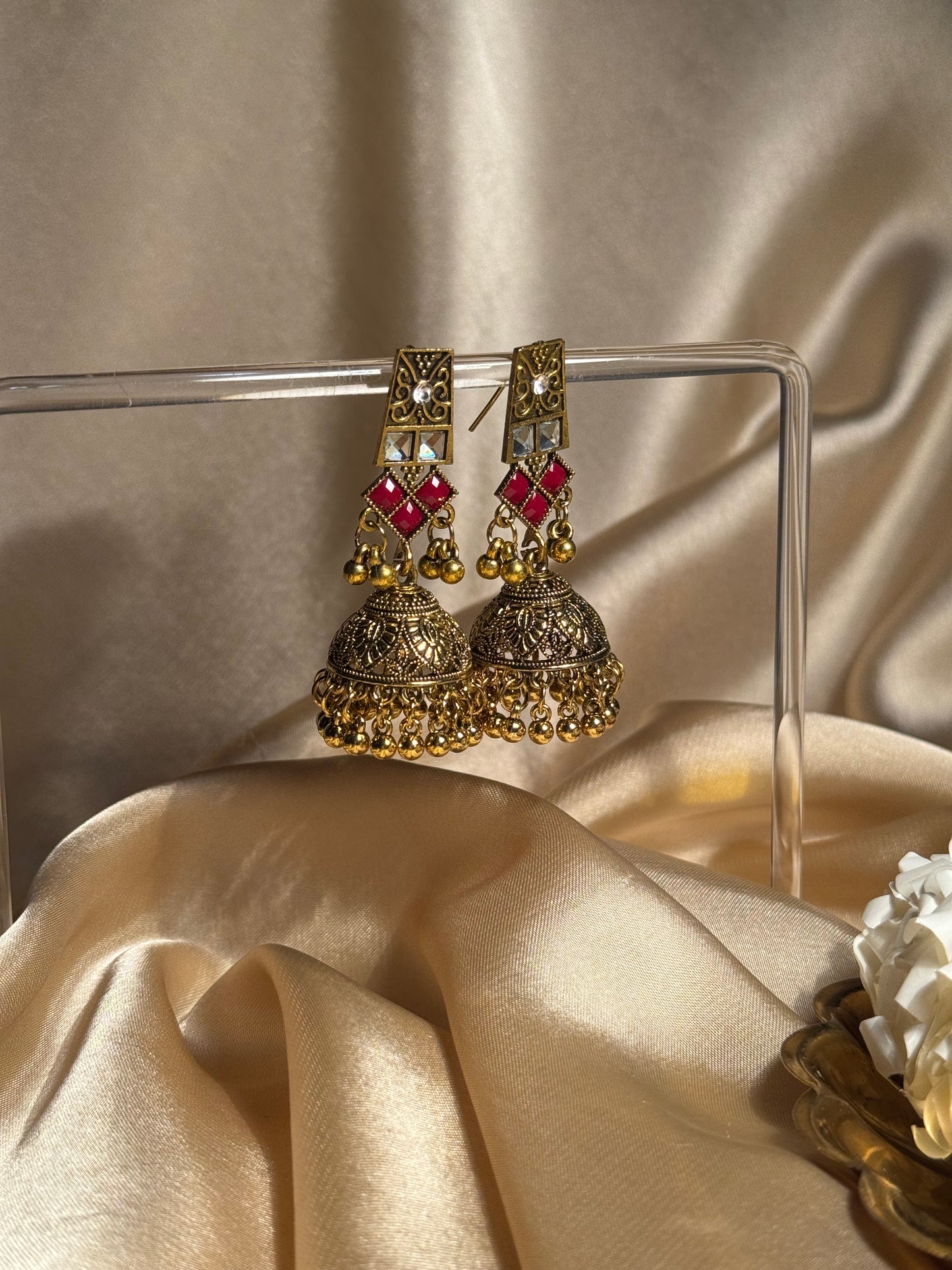 Dadi ki antique jhumkiyan khass collection- maroon and gold
