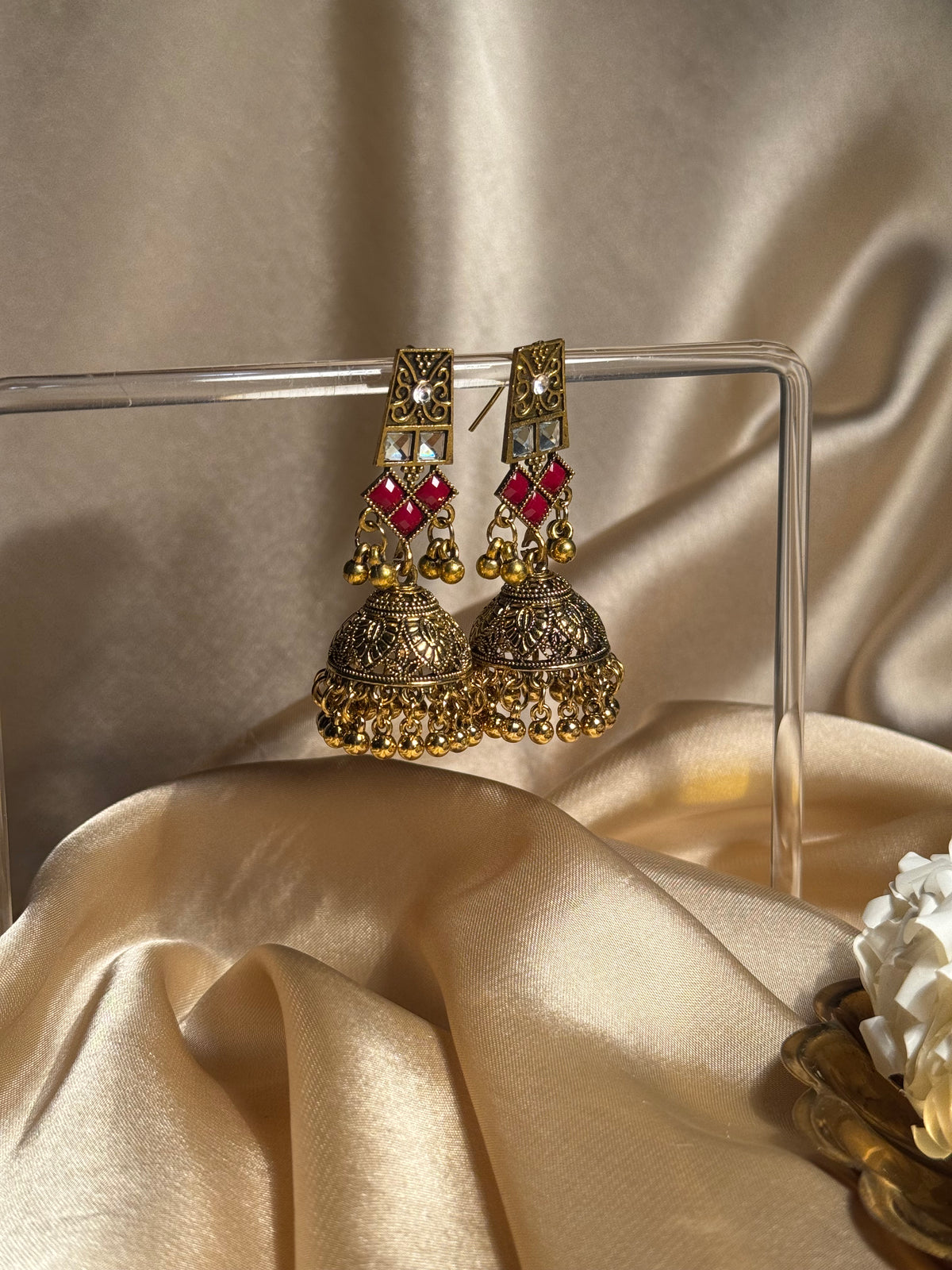 Dadi ki antique jhumkiyan khass collection- maroon and gold