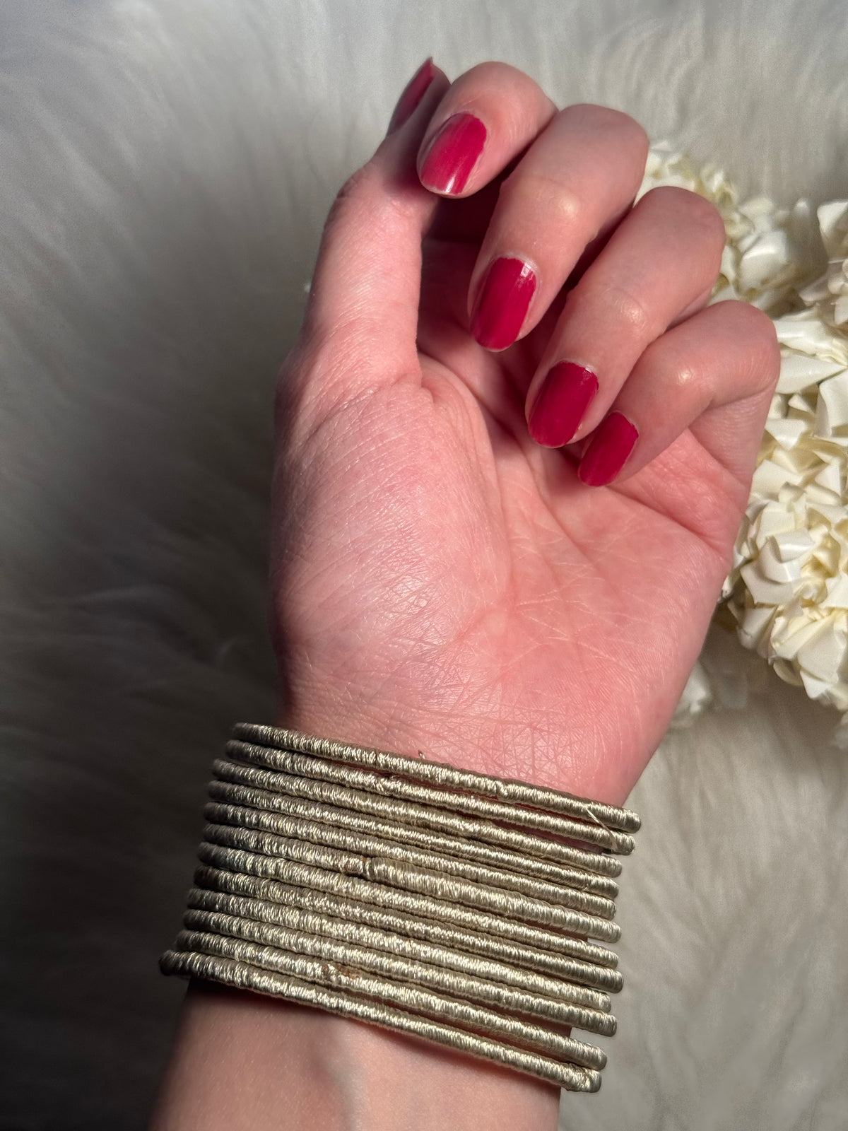 thread bangles beige