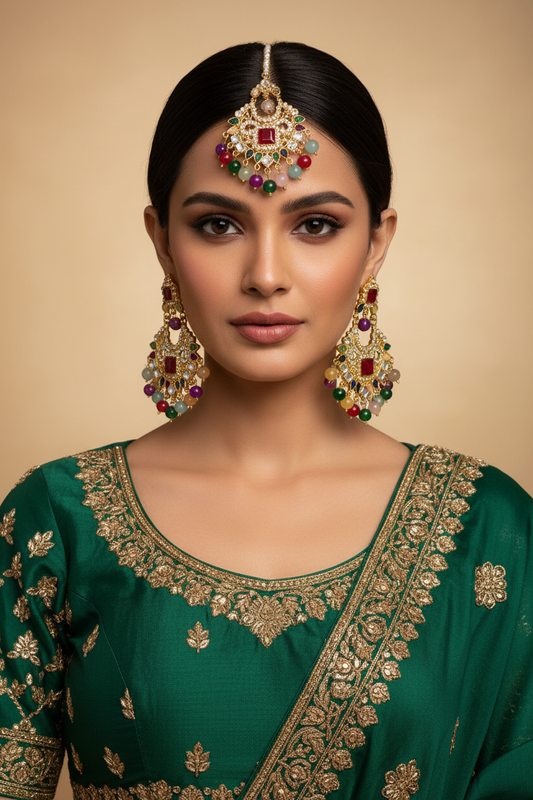 Earring and bindiya set - Rangeen