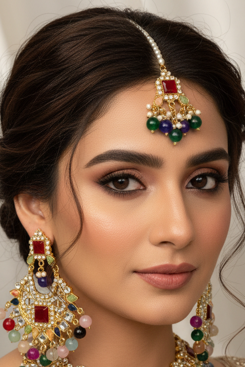 Earring and bindiya set - Rangeen