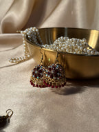 Floral jhumki maroon- rozana