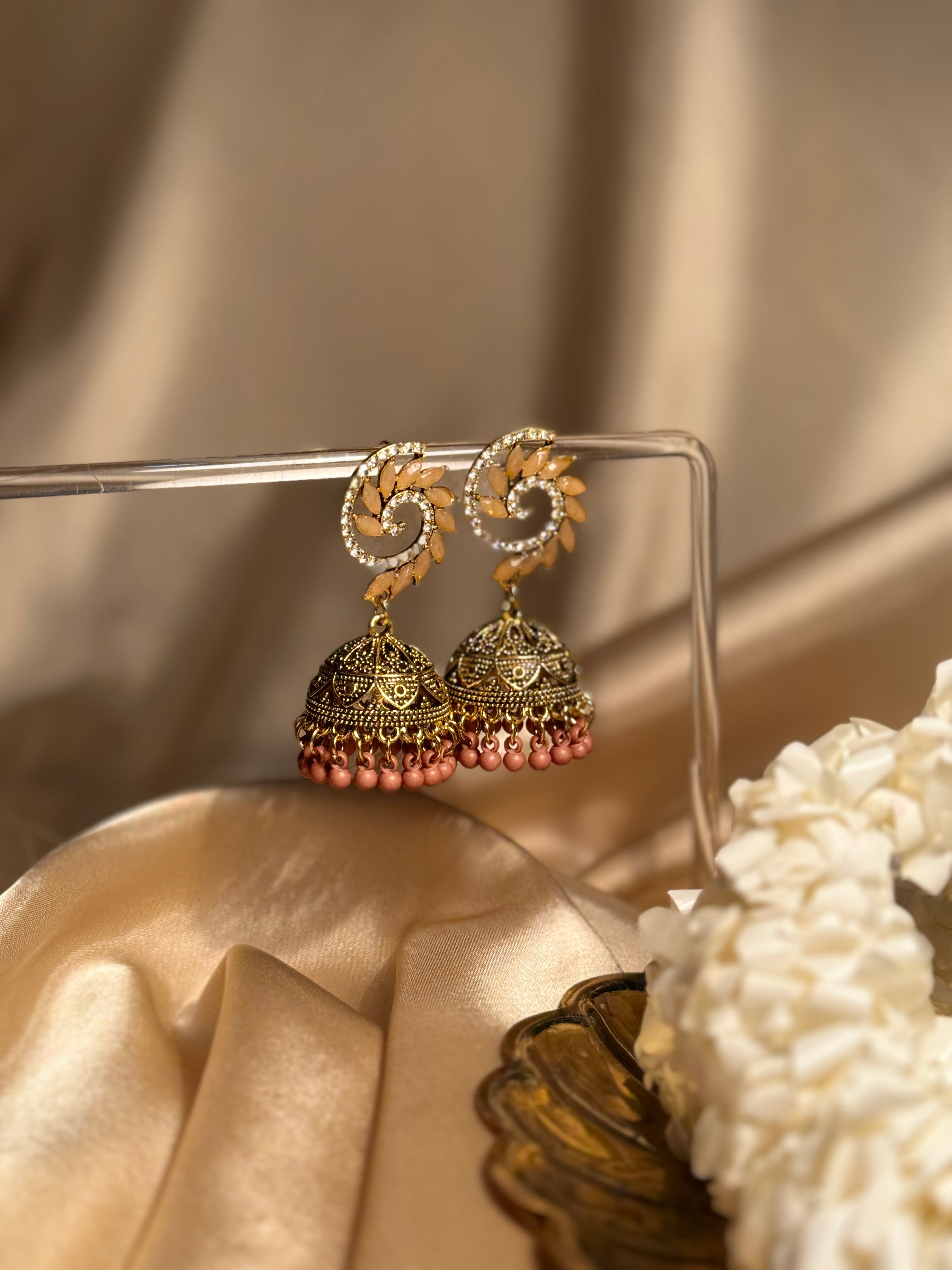 Spiral patti khass collection-gold and brown