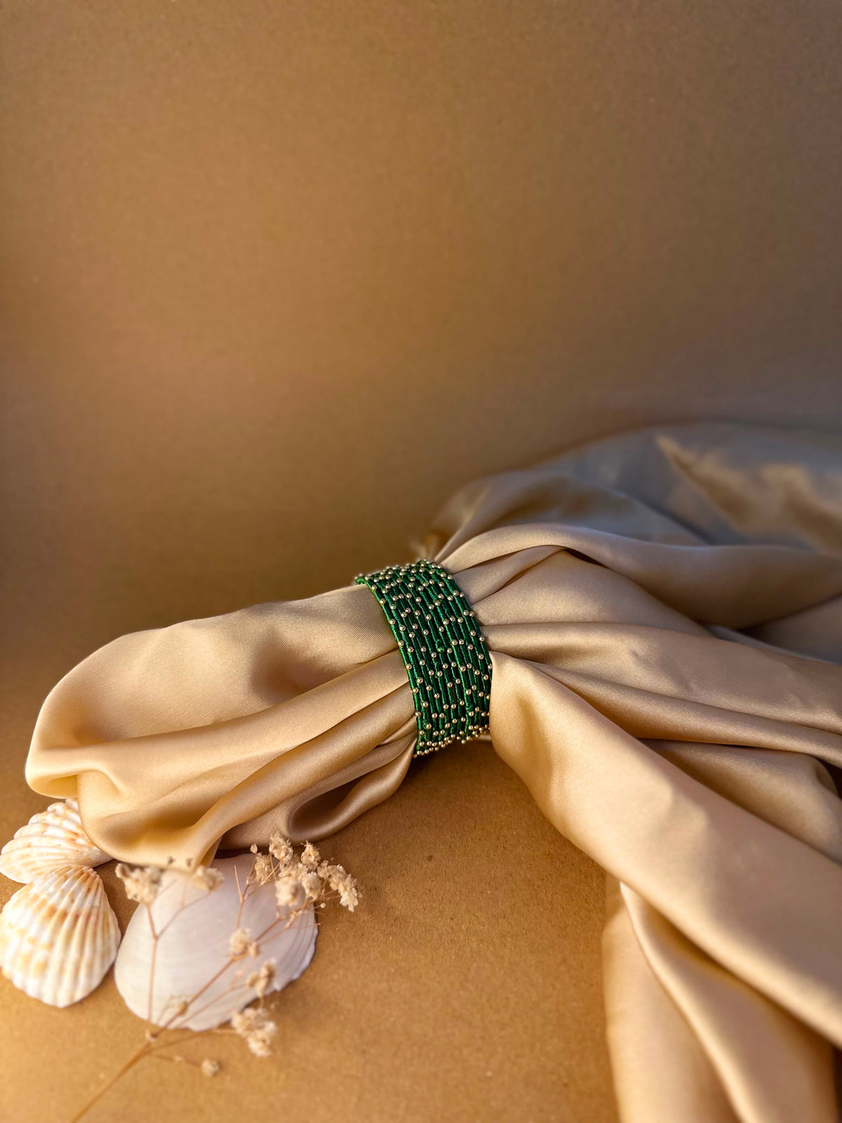 Dotted bangle 12 pcs - dark green