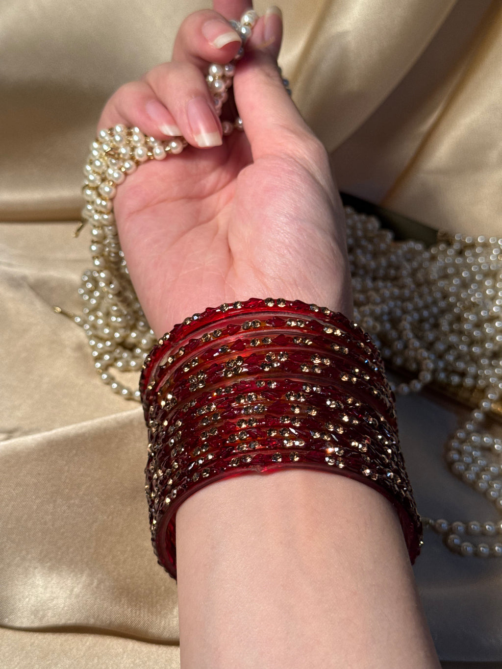 Gem bangles maroon