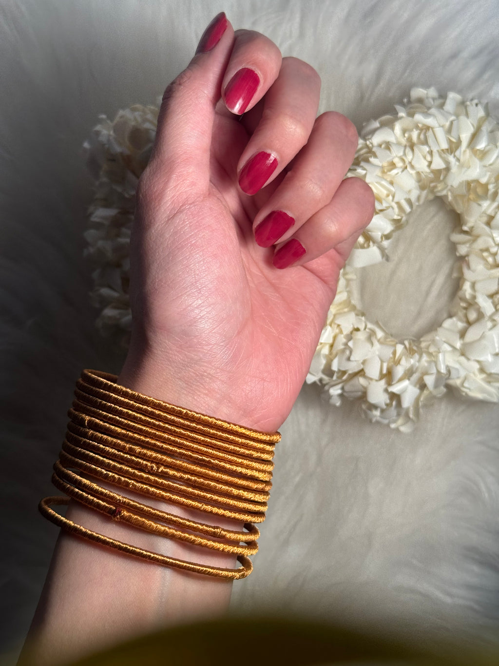 thread bangles gold