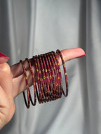 Glitter bangles dark maroon - (kids collection)