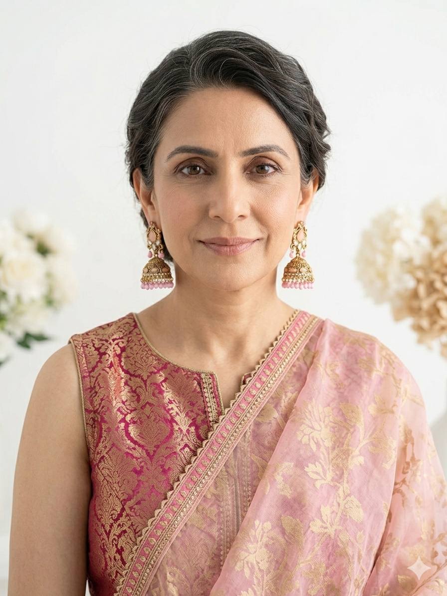Nani ki jhumkiyan khass collection-gold and pink