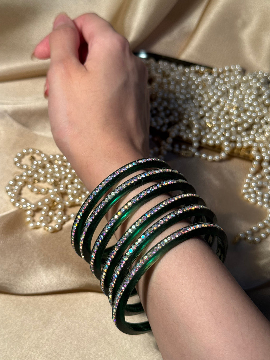Sparkle bangle-green