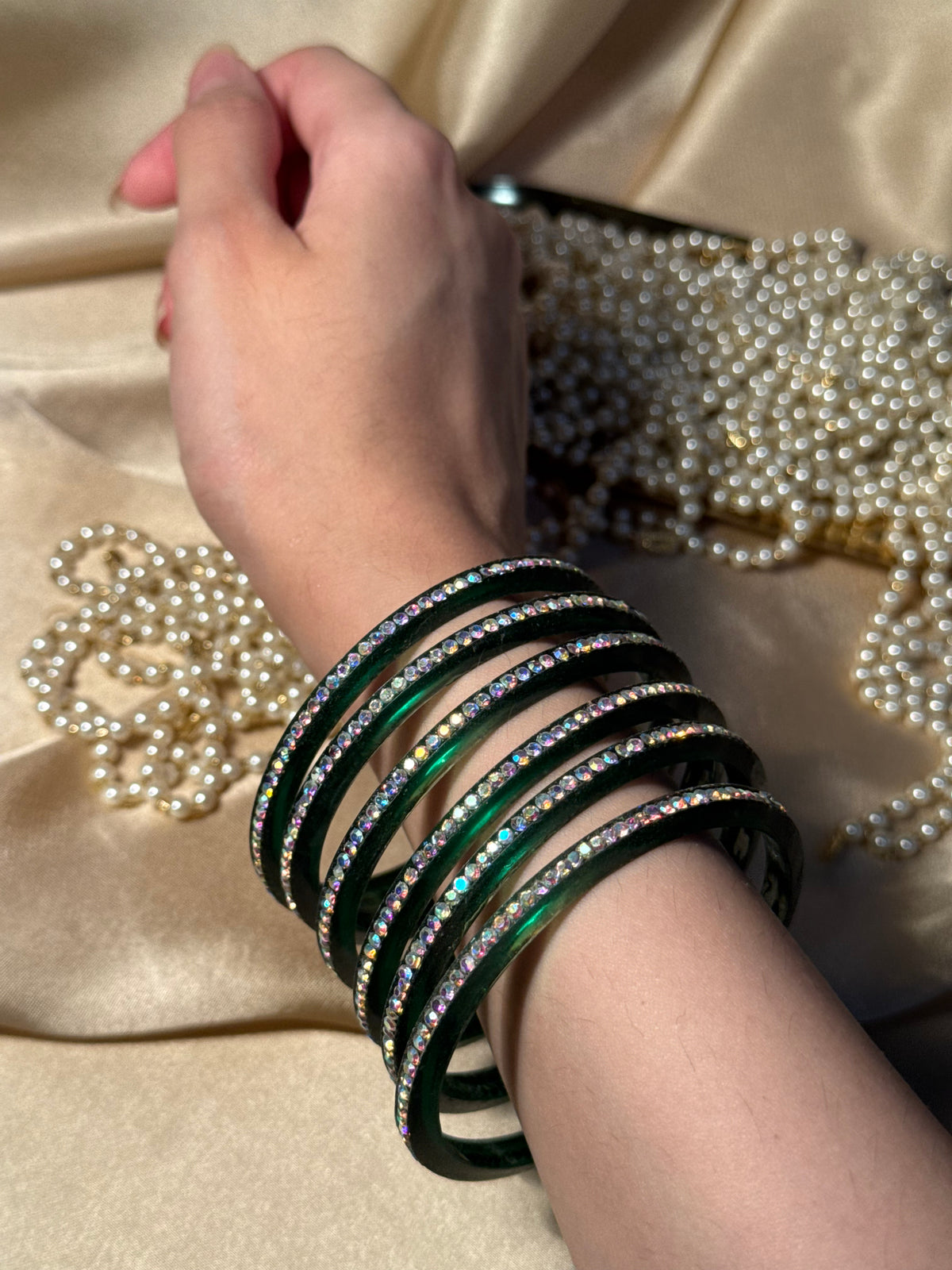 Sparkle bangle-green