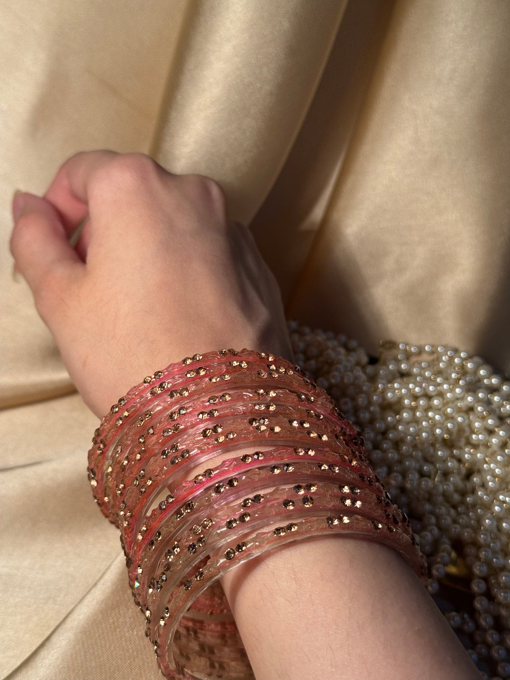 Gem bangles pink