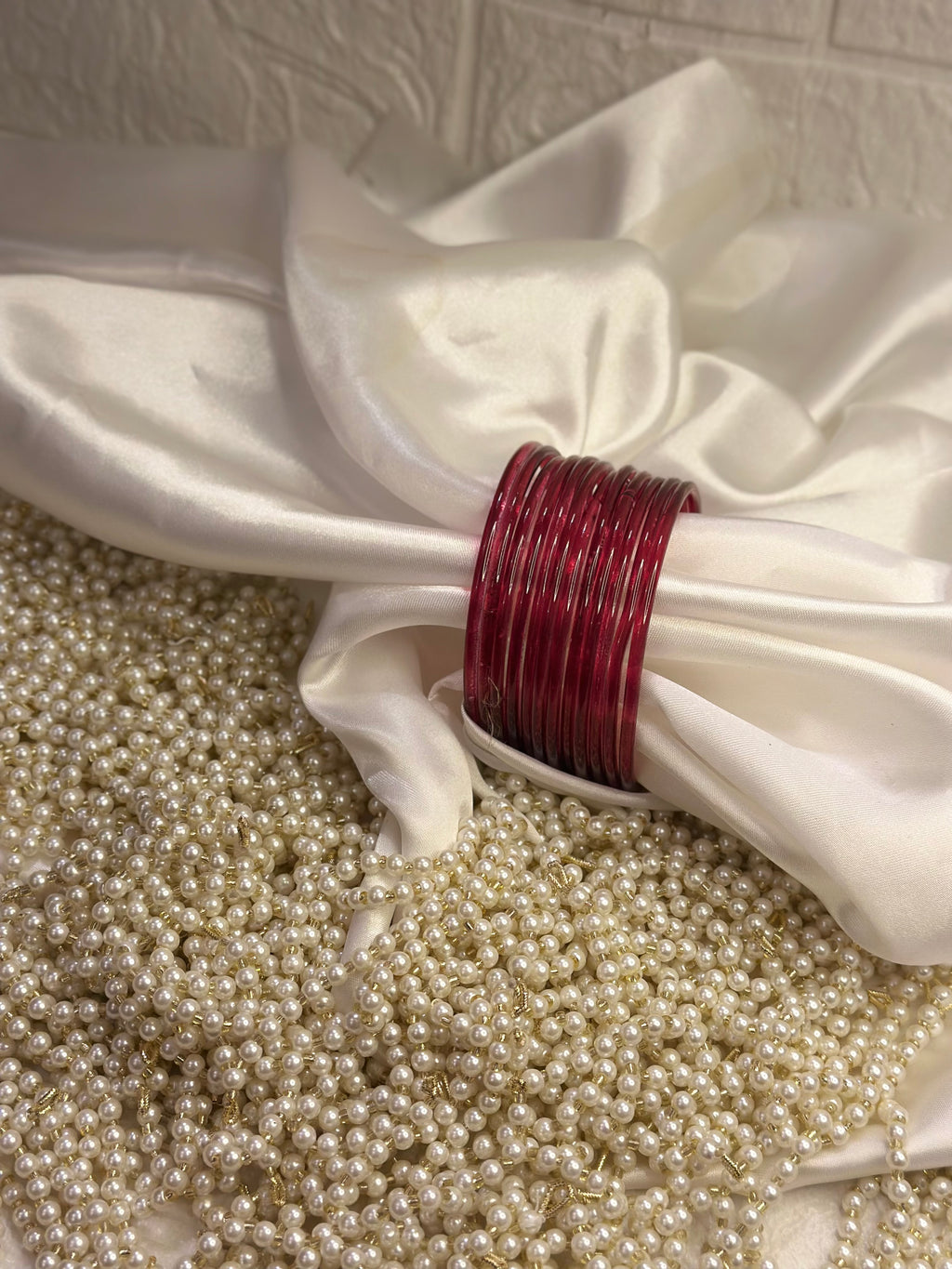 Sajal aly inspired Glass bangles - Maroon - 12