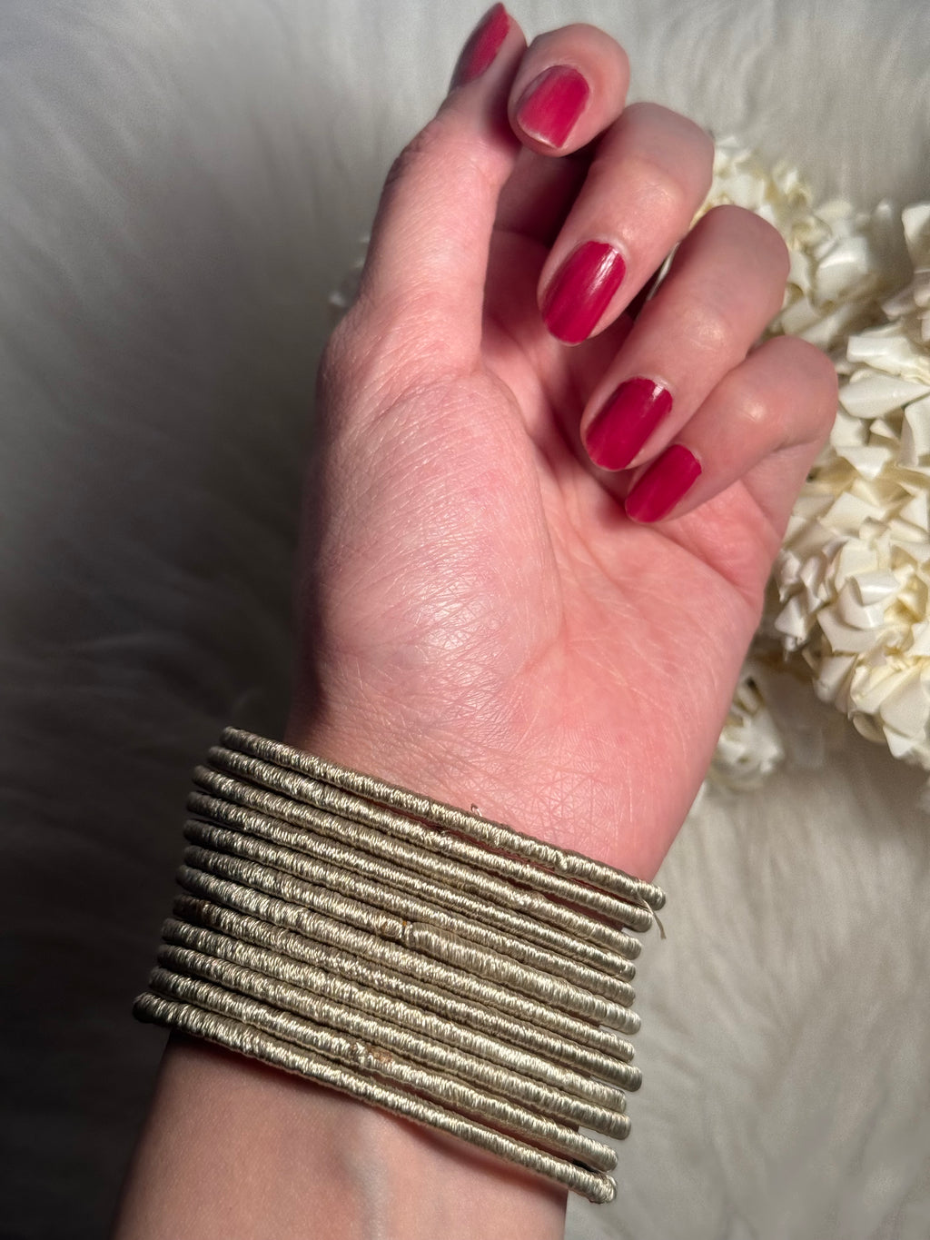 thread bangles beige