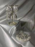 Kundan set Silver ( bindiya and Jhumky)