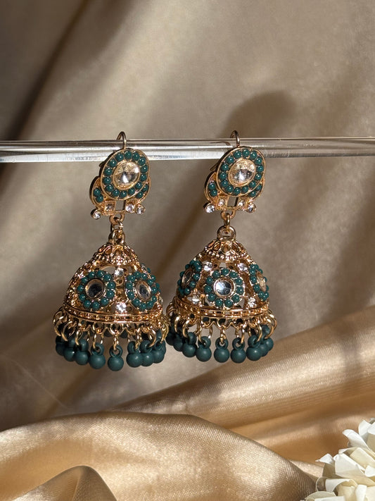 Bahar jhumkay khass collection-gold and green