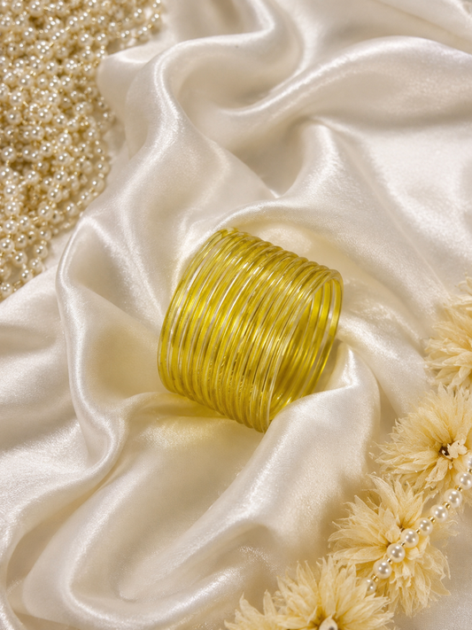 Glass bangles - yellow - 12