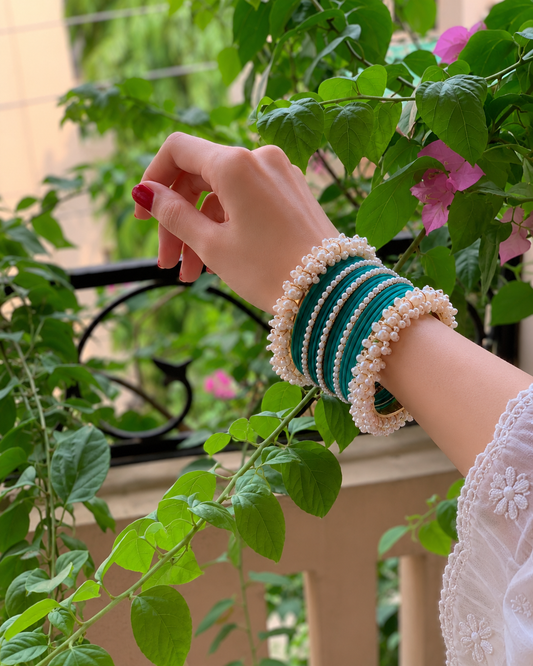 Moti and velvet set - Blue