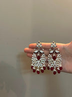 Shamim Ara Earrings- silver and maroon (aara collection)