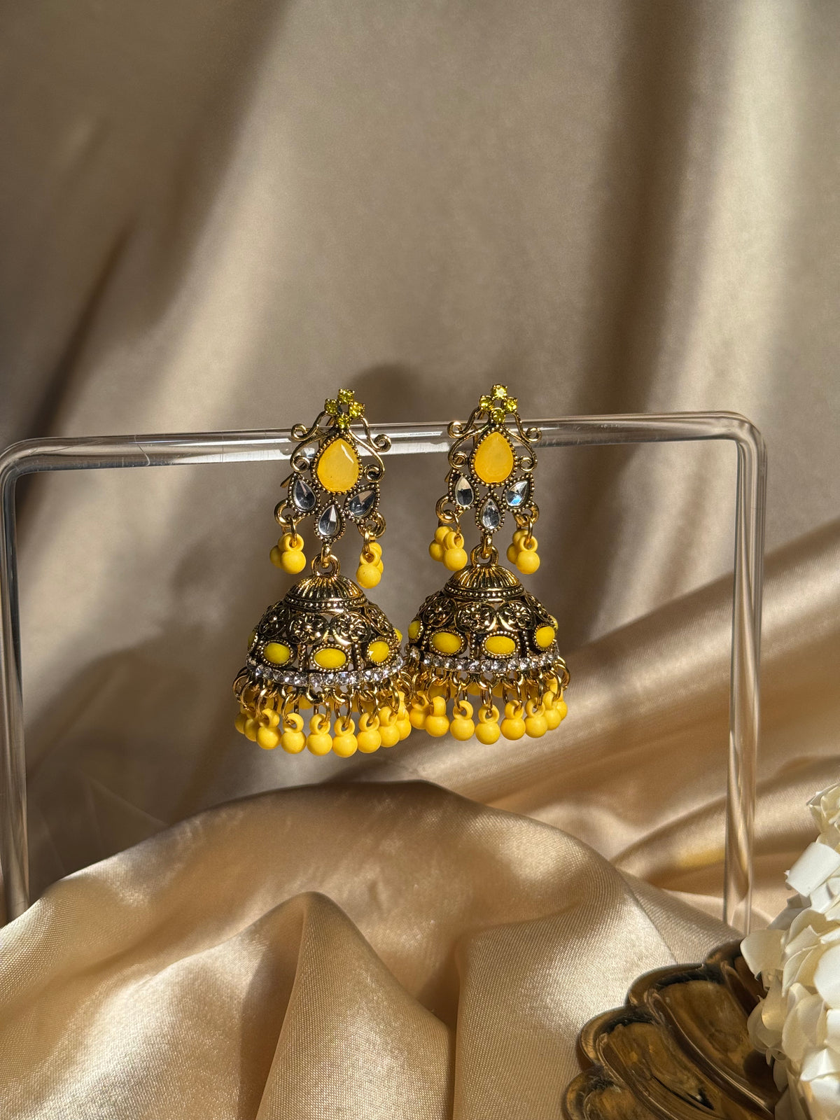 Nani ki jhumkiyan khass collection-gold and yellow