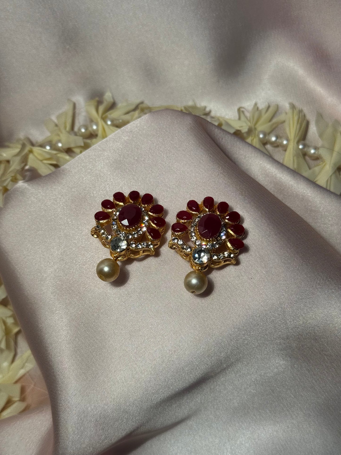 Mehrani earrings - maroon - rozana collection