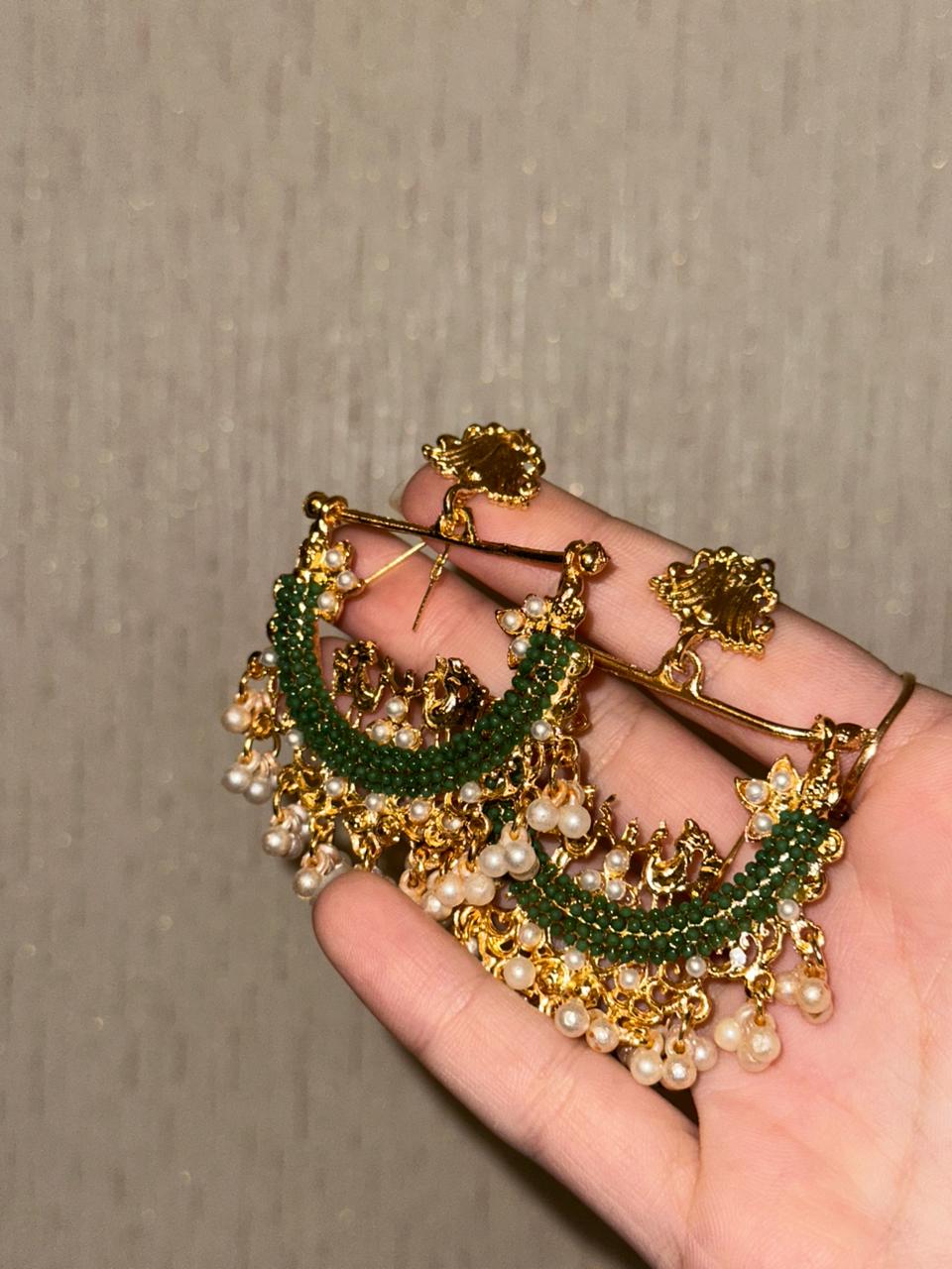 Peacock Earrings - Green