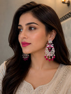 Shamim Ara Earrings- silver and pink (aara collection)