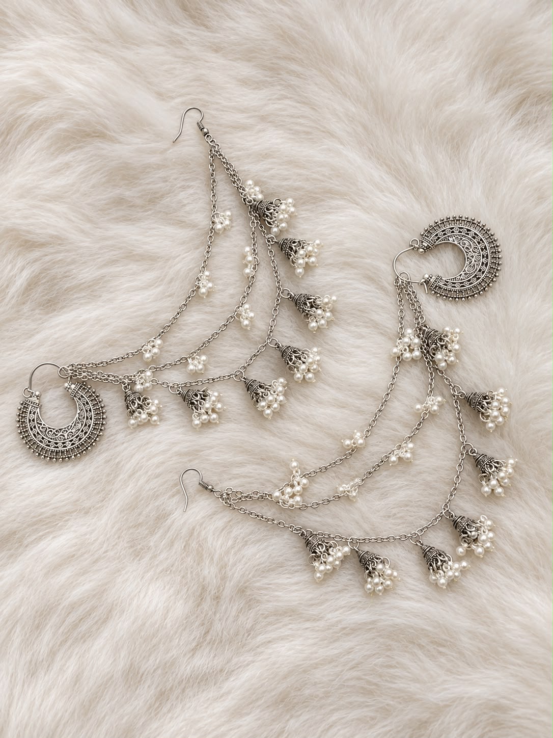 chand bali - oxidized saharay (bundle)