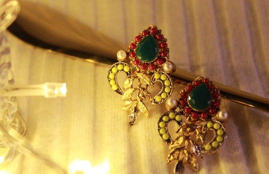 EFS-05  Gold Plated Crowns- Green Red Yellow