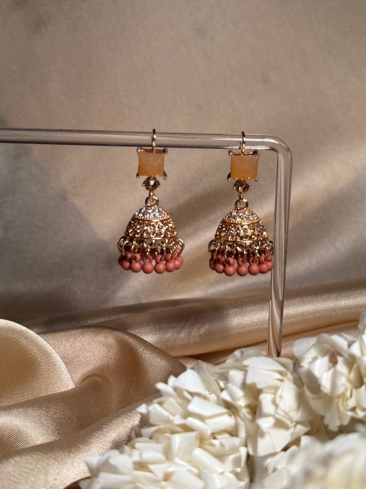 Zeenat jhumki khass collection-gold and brown