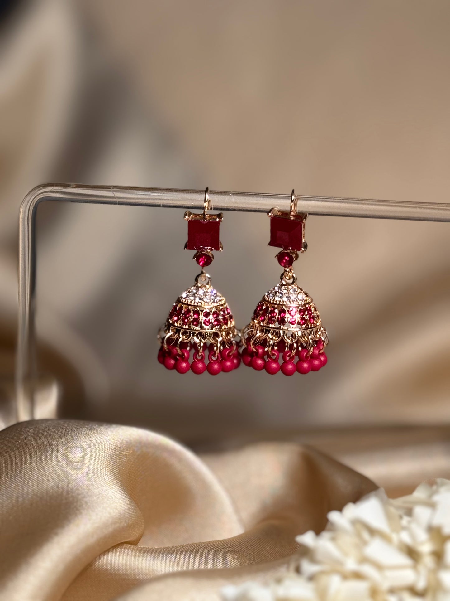 Zeenat jhumki khass collection-gold and maroon