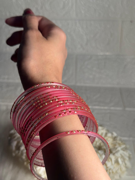 Raindrop bangle (5) - pink