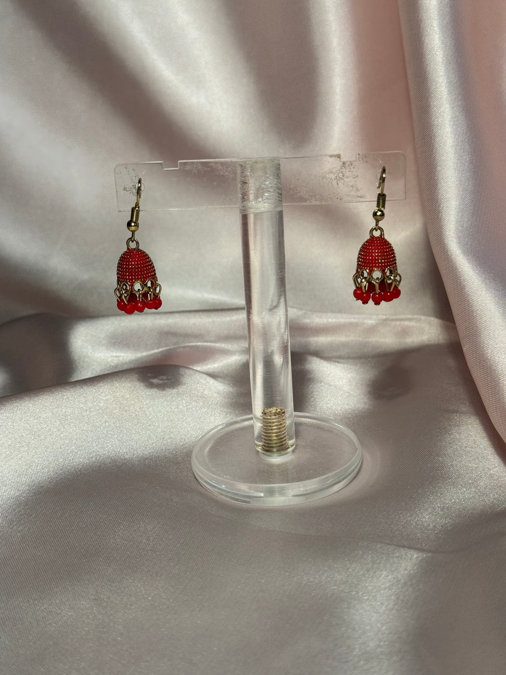 Red Jali jhumki - rozana