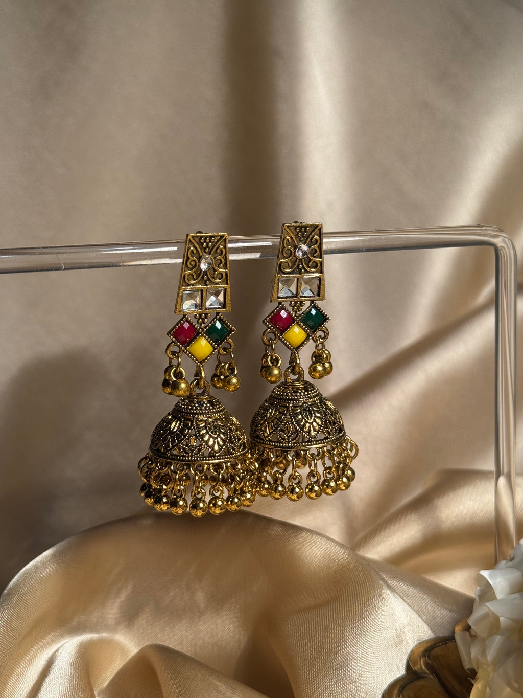 Dadi ki antique jhumkiyan khass collection  multi and gold