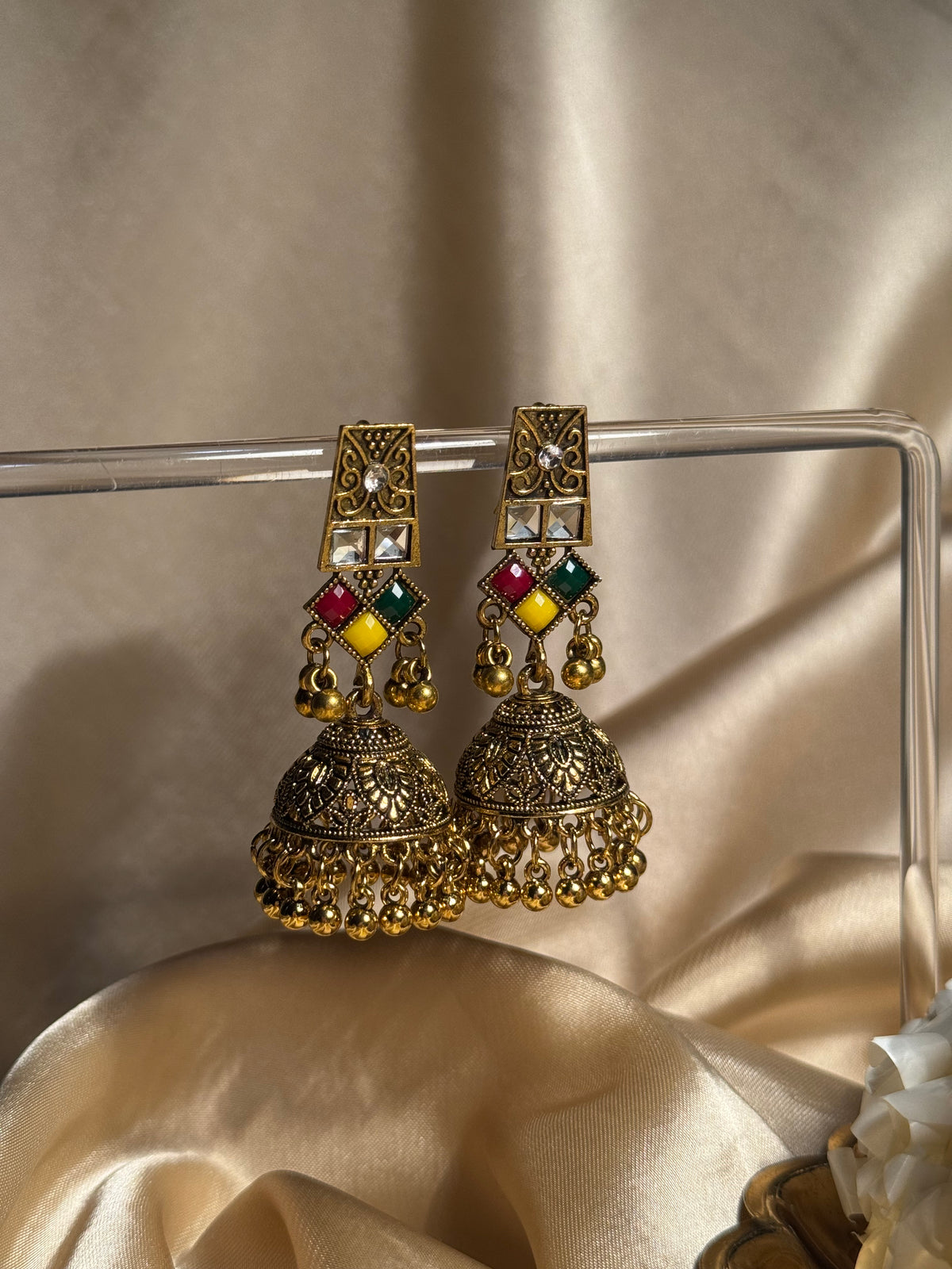 Dadi ki antique jhumkiyan khass collection  multi and gold
