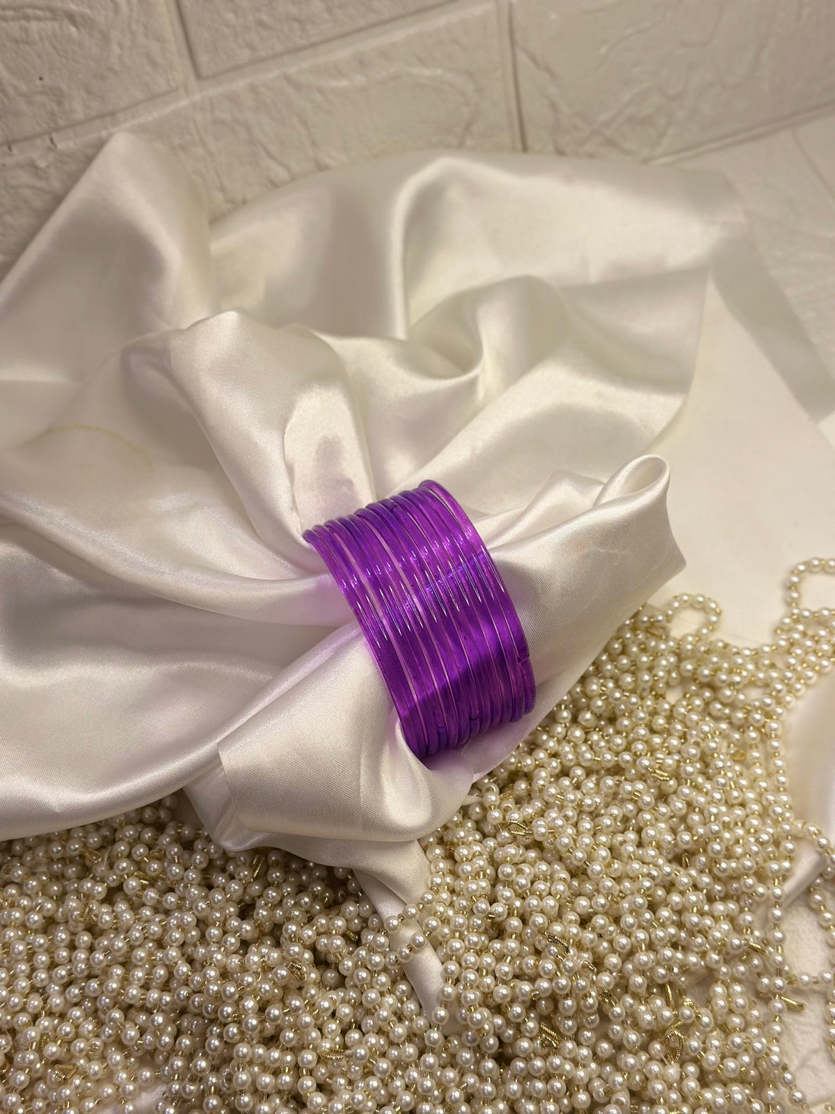 Glass bangles - Purple - 12
