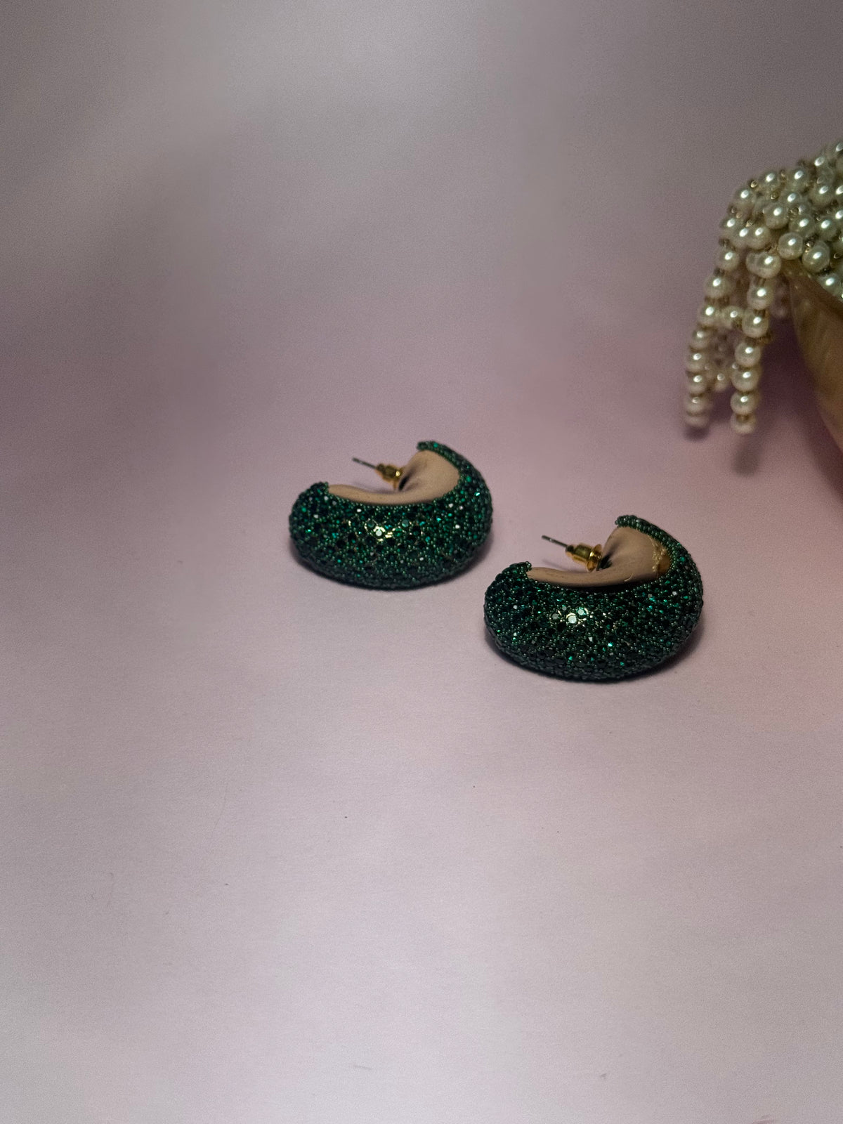 Gem hoops - Green holographic