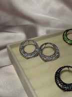 Silver holographic hoops- rozana