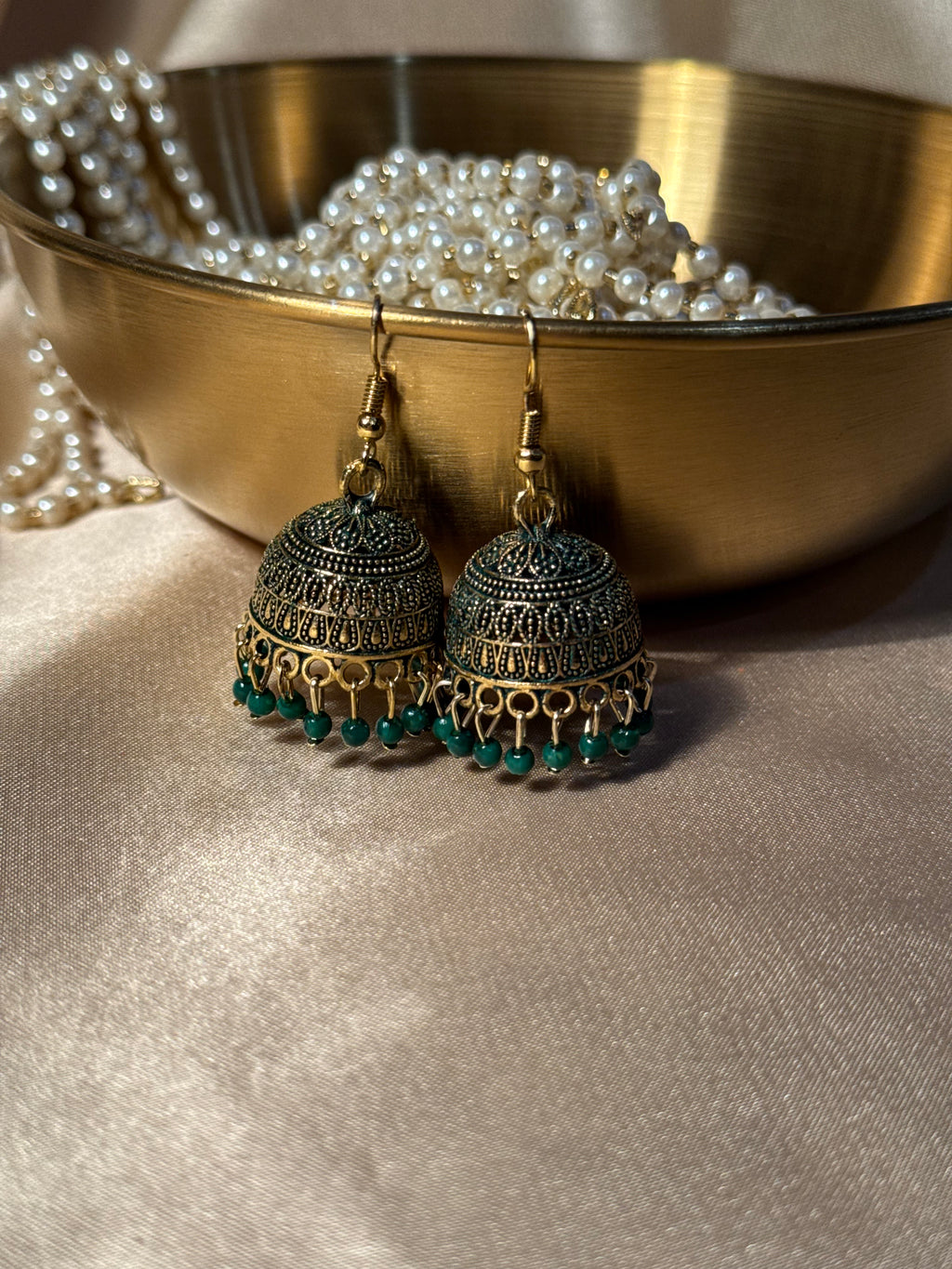 Aliza jhumki green - rozana
