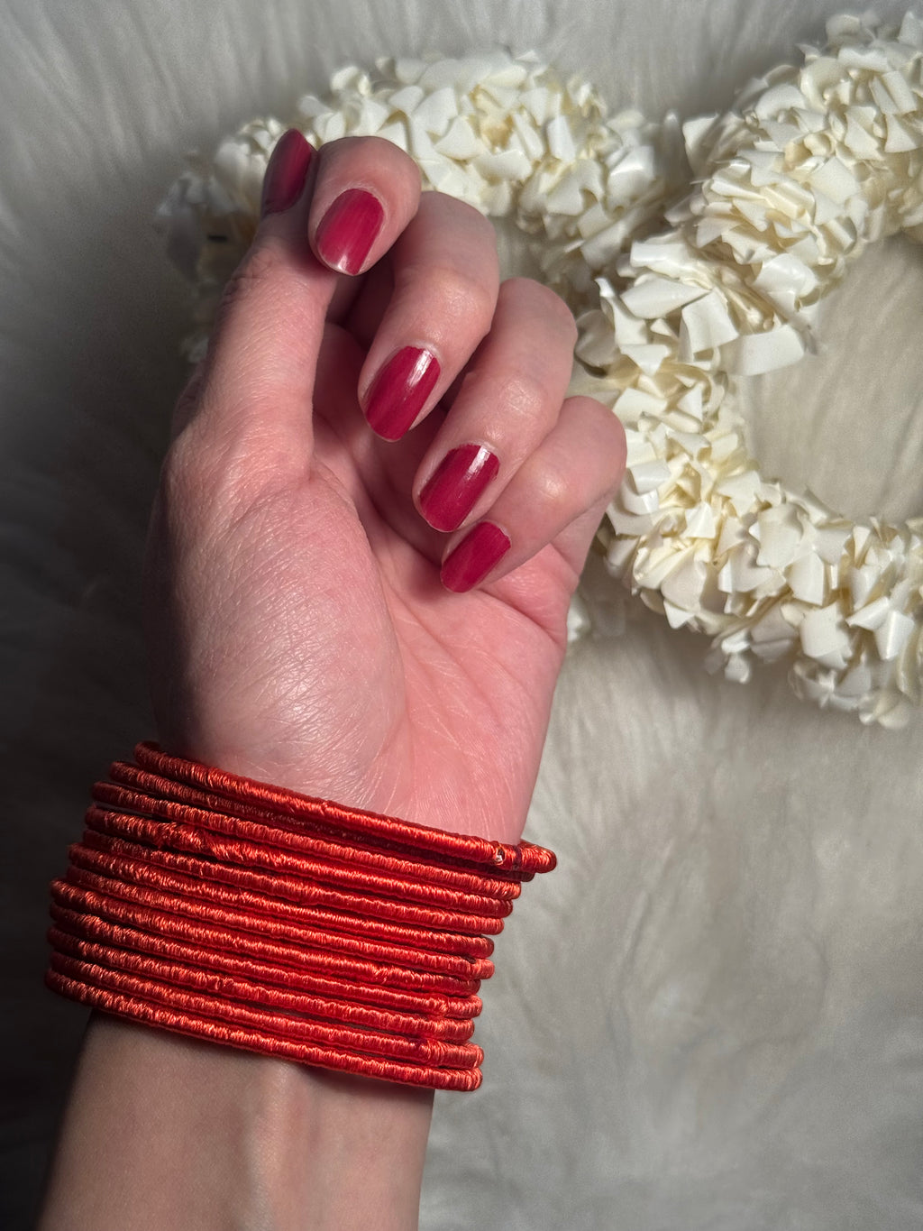 thread bangles orange