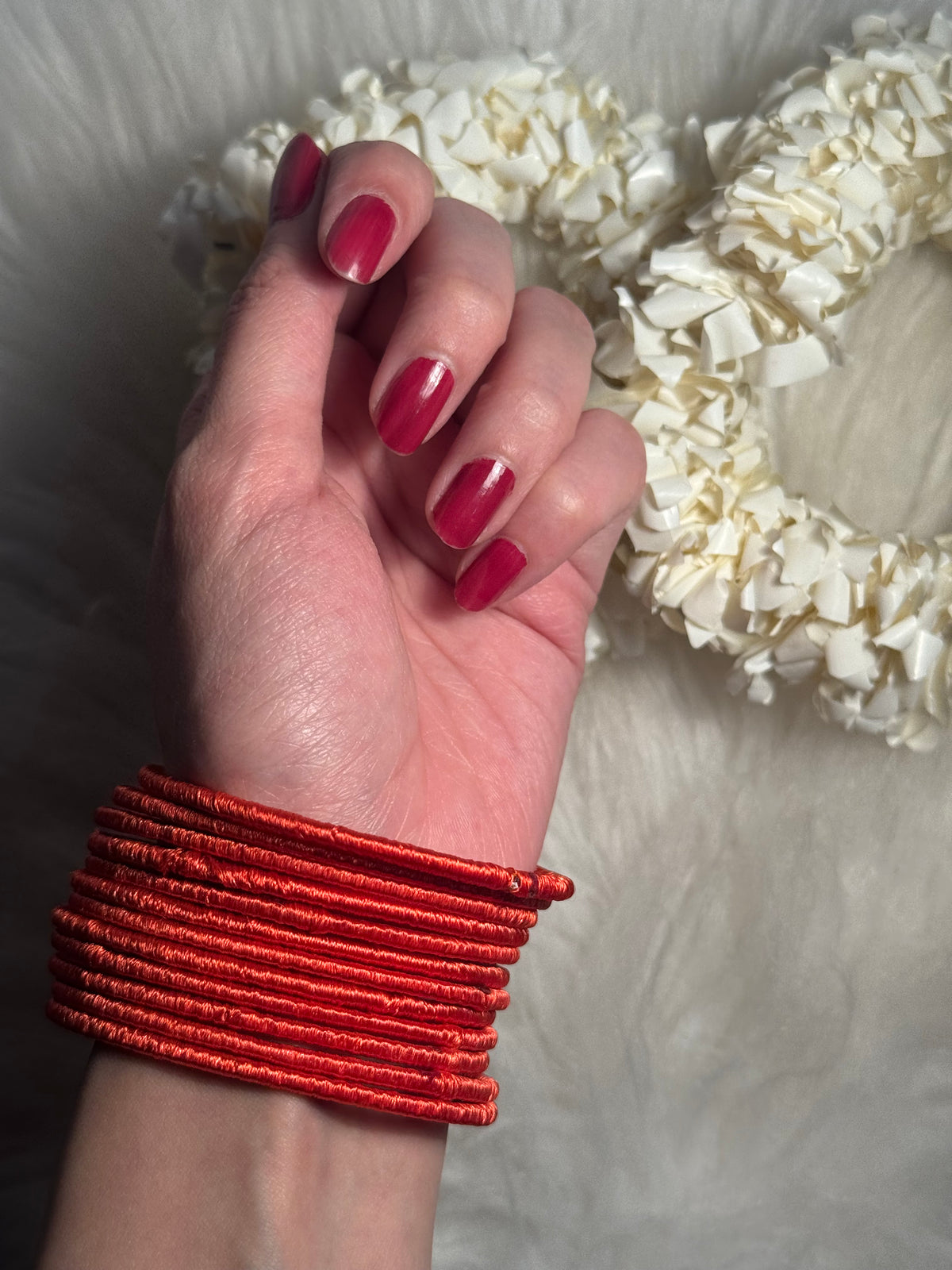 thread bangles orange