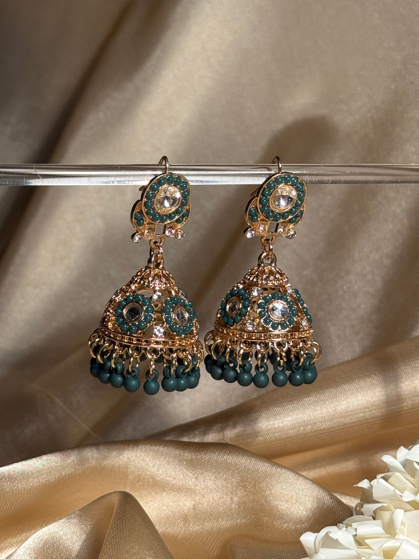 Bahar jhumkay khass collection-gold and green