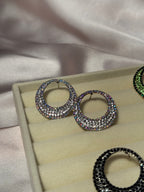 Silver holographic hoops- rozana