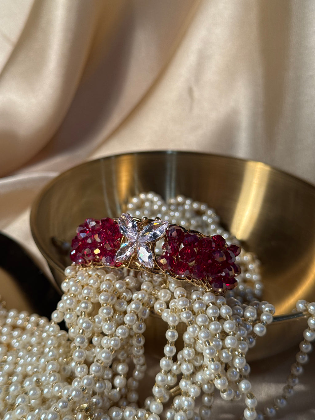 Maroon and gold butterfly bracelet (kids collection)