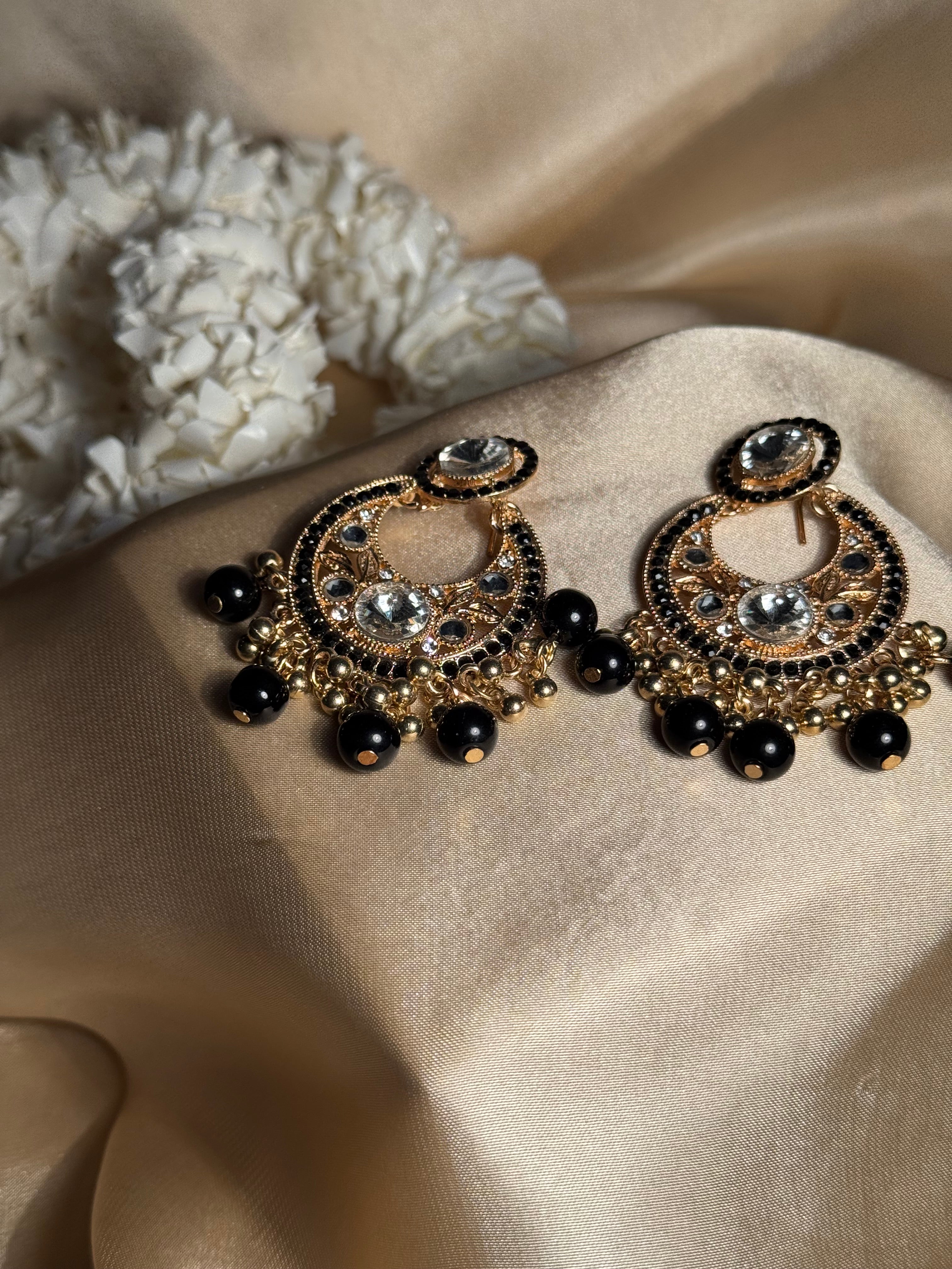 Sultana chandbali khass collection-gold and black