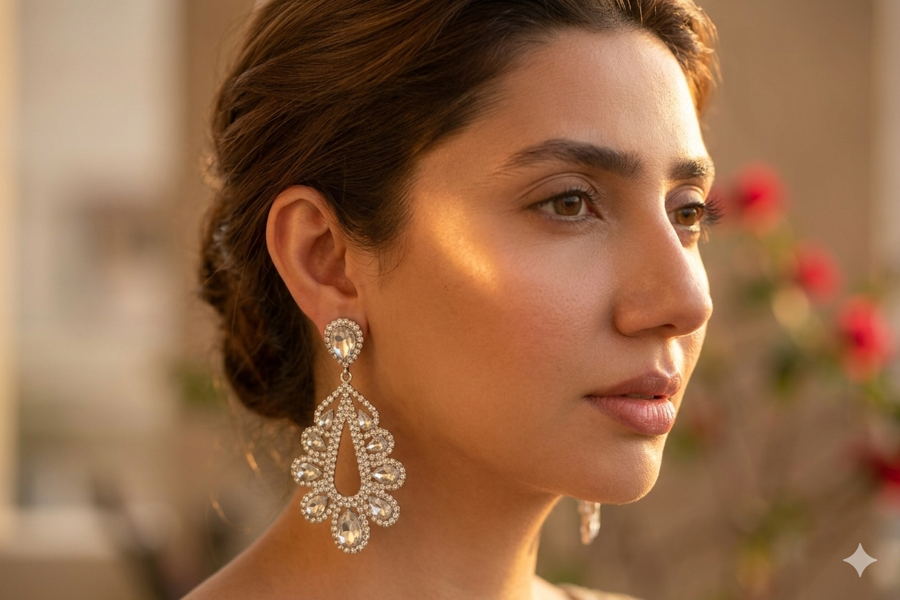 Sparkling Floral Droplets -  Silver