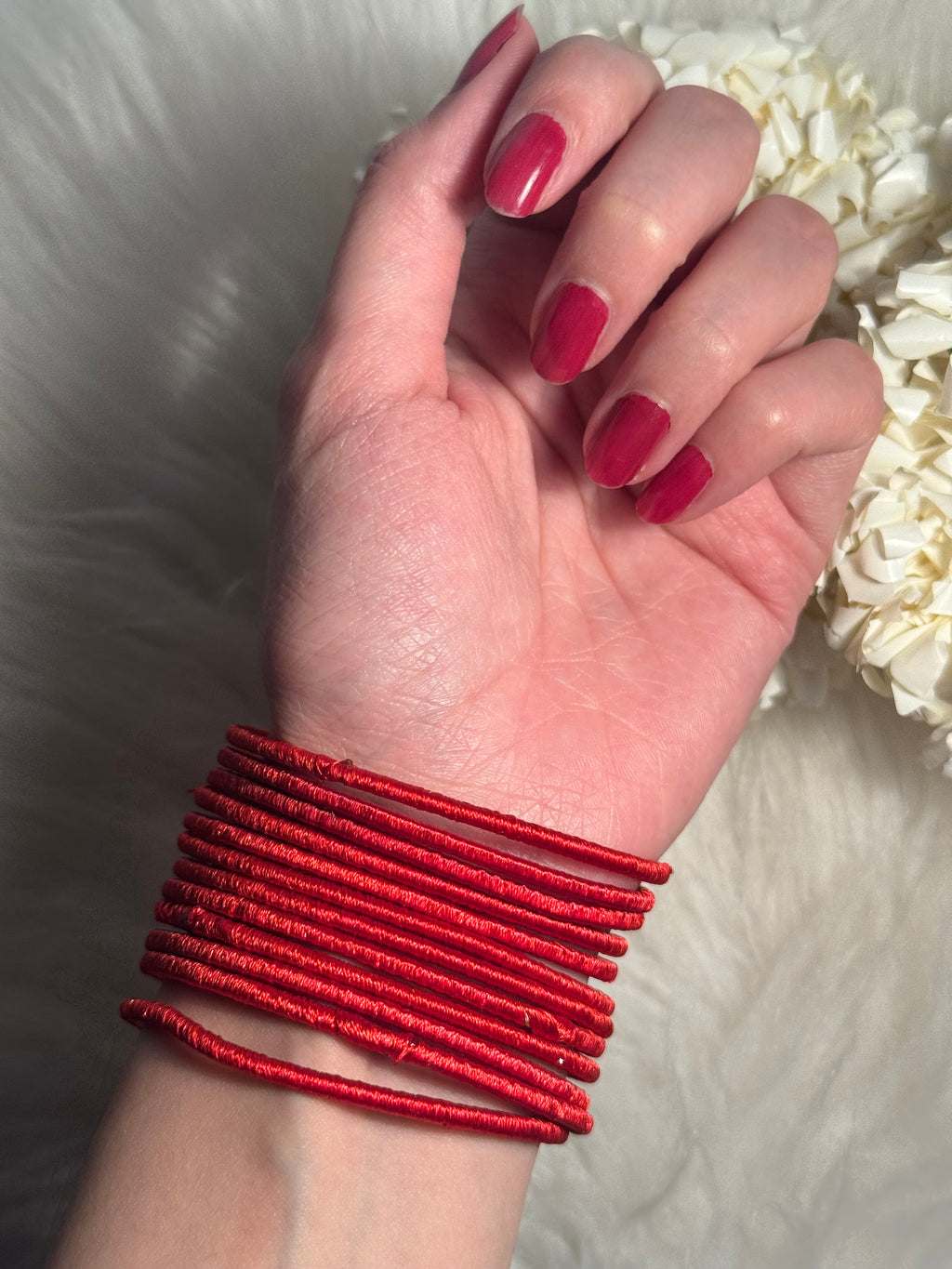 thread bangles red
